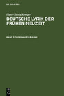 Buchcover Hans-Georg Kemper: Deutsche Lyrik der frühen Neuzeit / Frühaufklärung