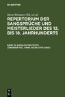 Buchcover Repertorium der Sangsprüche und Meisterlieder des 12. bis 18. Jahrhunderts / Katalog der Texte. Jüngerer Teil. Hans Sach