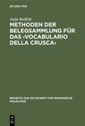 Buchcover Methoden der Belegsammlung für das ‹Vocabulario della Crusca›