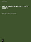 Buchcover The Nuremberg Medical Trial 1946/47 / Guide to the Microfiche Edition