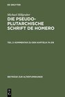 Buchcover Michael Hillgruber: Die pseudoplutarchische Schrift De Homero / Kommentar zu den Kapiteln 74-218