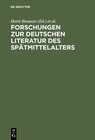 Buchcover Forschungen zur deutschen Literatur des Spätmittelalters