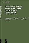 Buchcover Bibliothek der Deutschen Literatur. Zweites Supplement / Bibliographie und Register zur Mikrofiche-Edition