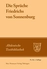 Buchcover Die Sprüche Friedrichs von Sonnenburg