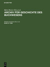 Buchcover Archiv für Geschichte des Buchwesens / 1986