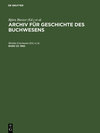 Buchcover Archiv für Geschichte des Buchwesens / 1982