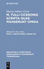 Buchcover Marcus Tullius Cicero: M. Tulli Ciceronis scripta quae manserunt omnia / Oratio pro P. Quinctio
