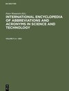Buchcover International Encyclopedia of Abbreviations and Acronyms in Science and Technology / A – Deo