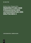 Buchcover Perspektiven der pädagogischen Lexikographie des Deutschen II