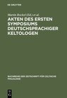 Buchcover Akten des ersten Symposiums deutschsprachiger Keltologen