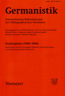 Buchcover Germanistik / Germanistik, Sachregister (1990-1994)