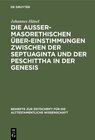 Buchcover Die außermasorethischen Übereinstimmungen zwischen der Septuaginta und der Peschittha in der Genesis