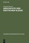 Buchcover Geschichte der deutschen Elegie