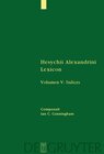 Buchcover Hesychius Alexandrinus: Hesychii Alexandrini Lexicon / [Indices]