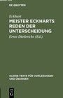 Buchcover Meister Eckharts Reden der Unterscheidung