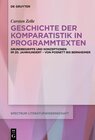 Buchcover Geschichte der Komparatistik in Programmtexten