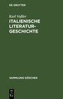 Buchcover Italienische Literaturgeschichte