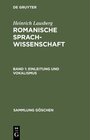 Buchcover Heinrich Lausberg: Romanische Sprachwissenschaft / Einleitung und Vokalismus