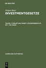 Buchcover Jürgen Baur: Investmentgesetze / Einleitung nebst Länderübersicht, §§ 1 - 25j KAGG