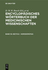 Buchcover Encyclopädisches Wörterbuch der medicinischen Wissenschaften / Hectica - Homoeopathia