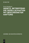 Buchcover Gesetz, betreffend die Gesellschaften mit beschränkter Haftung