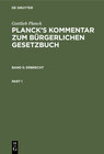 Buchcover Gottlieb Planck: Planck's Kommentar zum Bürgerlichen Gesetzbuch / Erbrecht