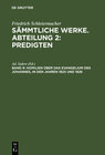Buchcover Friedrich Schleiermacher: Sämmtliche Werke. Abteilung 2: Predigten / Homilien über das Evangelium des Johannes, in den J