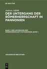 Buchcover Andreas Alföldi: Der Untergang der Römerherrschaft in Pannonien / Der Untergang der Römerherrschaft in Pannonien, Band 1