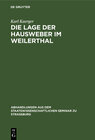 Buchcover Die Lage der Hausweber im Weilerthal