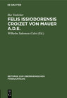 Buchcover Felis issiodorensis Croizet von Mauer a.d.E.