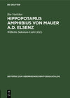 Buchcover Hippopotamus amphibius von Mauer a.d. Elsenz