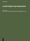 Buchcover Altertümer von Pergamon / Das Heiligtum der Athena Polias Nikephoros - Text