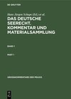 Buchcover Georg Abraham: Das deutsche Seerecht. Kommentar und Materialsammlung / Georg Abraham: Das deutsche Seerecht. Kommentar u