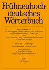 Buchcover Frühneuhochdeutsches Wörterbuch / Frühneuhochdeutsches Wörterbuch. Band 11/Lieferung 5