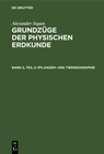 Buchcover Alexander Supan: Grundzüge der physischen Erdkunde / Pflanzen- und Tiergeographie