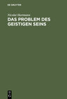 Buchcover Das Problem des geistigen Seins