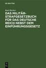 Buchcover Das Militär-Strafgesetzbuch für das Deutsche Reich nebst dem Einführungsgesetz