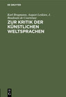 Buchcover Zur Kritik der künstlichen Weltsprachen