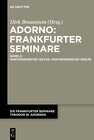 Buchcover Die Frankfurter Seminare Theodor W. Adornos / Wintersemester 1957/58 – Wintersemester 1960/61
