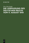 Buchcover Die Verfassung des Deutschen Reichs vom 11. August 1919