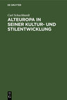 Buchcover Alteuropa in seiner Kultur- und Stilentwicklung