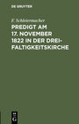 Buchcover Predigt am 17. November 1822 in der Dreifaltigkeitskirche