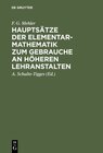 Buchcover Hauptsätze der Elementar-Mathematik zum Gebrauche an höheren Lehranstalten