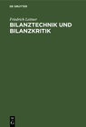 Buchcover Bilanztechnik und Bilanzkritik