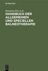Buchcover Handbuch der allgemeinen und speciellen Balneotherapie