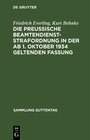 Buchcover Die preussische Beamtendienststrafordnung in der ab 1. Oktober 1934 geltenden Fassung ; Textausgabe