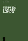 Buchcover Beiheft zur Deutschen Lauttafel