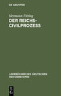 Buchcover Der Reichs-Civilprozeß