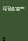 Buchcover Hamburgs Finanzen von 1914 bis 1924