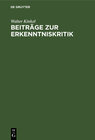 Buchcover Beiträge zur Erkenntniskritik